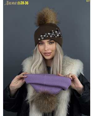 ШАПКА ДВОЙНАЯ С ПОМПОНОМ ОТ 8 ДО 81 ЛЕТ РАЗМЕР: ОТ 8 ДО 81 ЛЕТ 70% ШЕРСТЬ, 30% АКРИЛ СЕЗОН ЗИМА