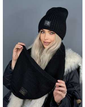 ШАПКА ДВОЙНАЯ С ХОМУТОМ РАЗМЕР: ЕДИНЫЙ 70% ШЕРСТЬ, 30% АКРИЛ