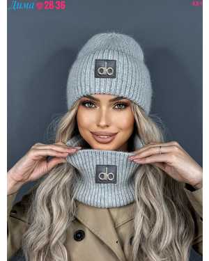 КОМПЛЕКТ ШАПКА АНГОРА ОТ 8 ЛЕТ ДО 103 ЛЕТ РАЗМЕР: ЕДИНЫЙ АНГОРА 35%, ШЕСТЬ 25%, ПУХА НОРКИ 25%, АКРИЛ 15% СЕЗОН ЗИМА