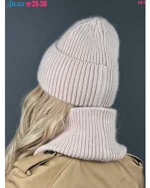 КОМПЛЕКТ ШАПКА АНГОРА ОТ 8 ЛЕТ ДО 103 ЛЕТ РАЗМЕР: ЕДИНЫЙ АНГОРА 35%, ШЕСТЬ 25%, ПУХА НОРКИ 25%, АКРИЛ 15% СЕЗОН ЗИМА