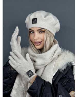 КОМПЛЕКТ БЕРЕТ ДВОЙНОЙ ОТ 15 ЛЕТ ДО 81 ЛЕТ РАЗМЕР: ЕДИНЫЙ 25% ШЕРСТЬ, 32% АНГОРА, 25% ПУХА НОРКИ, 18% АКРИЛ СЕЗОН ЗИМА