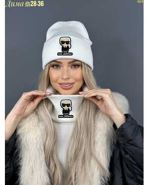 ШАПКА ДВОЙНАЯ + СНУД ОТ 8 ДО 108 ЛЕТ РАЗМЕР: ЕДИНЫЙ 70% ШЕРСТЬ, 30% АКРИЛ СЕЗОН ЗИМА