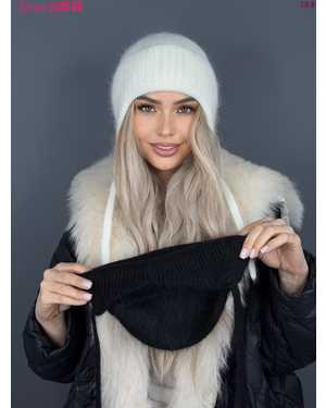 ШАПКА ОТ 8 ДО 109 ЛЕТ РАЗМЕР: ЕДИНЫЙ 80 % АНГОРА, 5 % АКРИЛ, 15 % ШЕРСТЬ