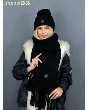 ШАПКА С ШАРФОМ РАЗМЕР: ЕДИНЫЙ 35% ШЕРСТЬ, 35% МАХЕР, 30% АКРИЛ