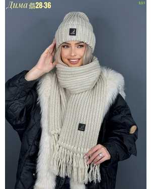 ШАПКА С ШАРФОМ РАЗМЕР: ЕДИНЫЙ 35% ШЕРСТЬ, 35% МАХЕР, 30% АКРИЛ