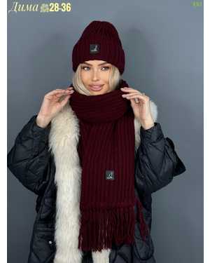 ШАПКА С ШАРФОМ РАЗМЕР: ЕДИНЫЙ 35% ШЕРСТЬ, 35% МАХЕР, 30% АКРИЛ