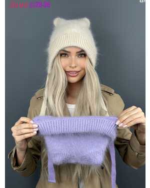 ШАПКА ОТ 8 ДО 109 ЛЕТ РАЗМЕР: ЕДИНЫЙ 80 % АНГОРА, 5 % АКРИЛ, 15 % ШЕРСТЬ