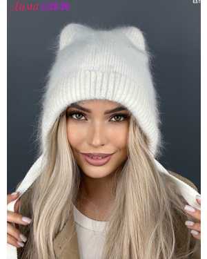 ШАПКА ОТ 8 ДО 109 ЛЕТ РАЗМЕР: ЕДИНЫЙ 80 % АНГОРА, 5 % АКРИЛ, 15 % ШЕРСТЬ