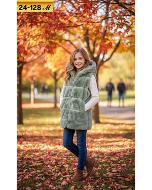 ЖИЛЕТКА ТКАНЬ ИСКУССТВЕННЫЙ МЕХ