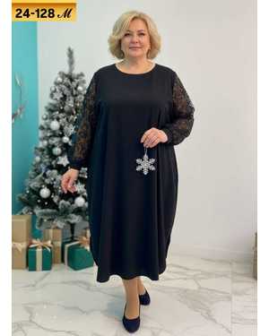 ПЛАТЬЕ ТКАНЬ КРЕП+ГЕПЮР