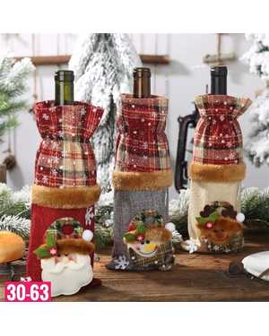 Новогодний Чехол для винных бутылок Размер: 15х33см без выбора