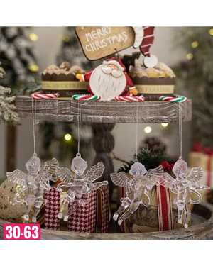 Елочное украшение ангел новогодний Размер 7х9см набор 4шт