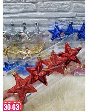 Игрушки для елки, пластик Набор 4шт Размер 7 см