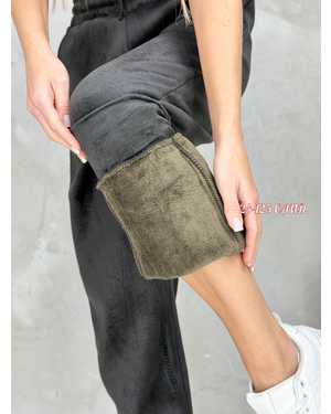 БРЮКИ ТКАНЬ ВЕЛЮР С МЕХОМ