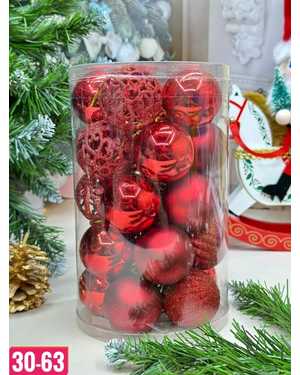 Игрушки для елки, пластик Размер шарики: 5 см В Набор 25шт