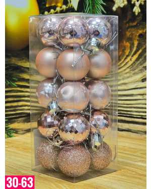 Игрушки для елки, пластик Набор 20шт шарики Размер: 3 см