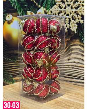 Игрушки для елки, пластик Набор 20шт шарики Размер: 4 см