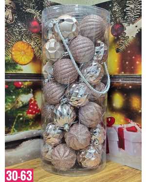 Игрушки для елки, пластик Размер шариков 6см в наборе 35 шт