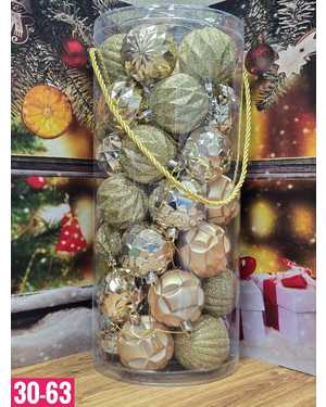 Игрушки для елки, пластик Размер шариков 6см в наборе 35 шт