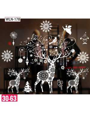 Наклейка новогодняя на окна Размер 50х70см