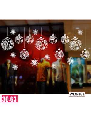 Наклейка новогодняя на окна Размер 50х70см