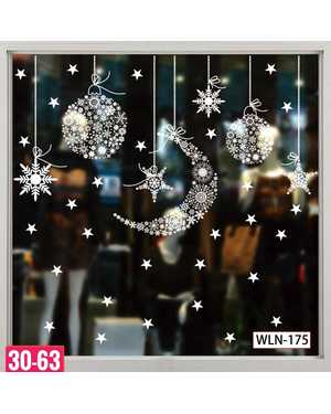 Наклейка новогодняя на окна Размер 50х70см