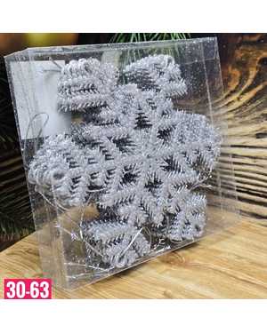 Игрушки для елки, пластик Набор 12шт снежинки Размер: 14х14см