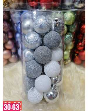 Игрушки для елки, пластик Размер шарики 3 см В наборе 30 шт