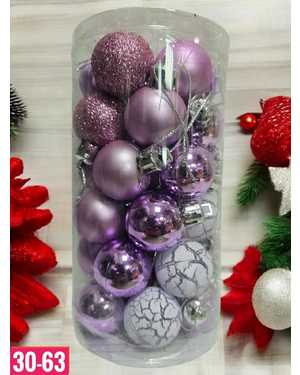 Игрушки для елки, пластик Размер шарики 3 см В наборе 30 шт