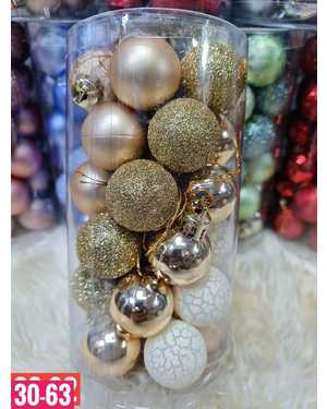 Игрушки для елки, пластик Размер шарики 3 см В наборе 30 шт