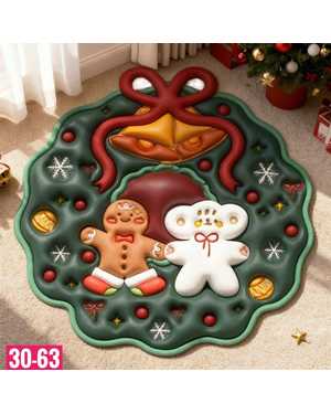 Круглый ковер в рождественском стиле Размер: диаметр 90 см