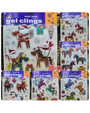 Новогодние наклейки на окна 2026 г Размер 18х23 см без выбора