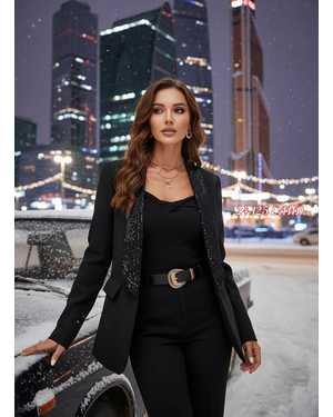 ПИДЖАК ТКАНЬ БАРБИ + ПАЙЕТКИ