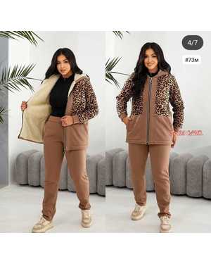 ЖЕНСКИЙ КОСТЮМ ДВОЙКА ТКАНЬ ФЛИС С МЕХОМ