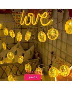 новогодняя гирлянда лимон Размер: 5м ( 20 ламп )