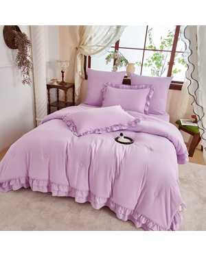 Комплект постельного белья с готовым одеялом GORRADA. Состав 80% хлопок 20% вискоза Наполнитель одеяло 79% микрогель 21% волокно льна(возможно замена на похожее)