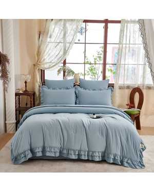 Комплект постельного белья с готовым одеялом GORRADA. Состав 80% хлопок 20% вискоза Наполнитель одеяло 79% микрогель 21% волокно льна(возможно замена на похожее)