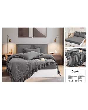 Комплект постельного белья с готовым одеялом. Состав 80% хлопок 20% вискоза Наполнитель одеяло 79% микрогель 21% волокно льна(возможно замена на похожее)