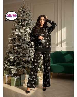 ЖЕНСКИЙ КОСТЮМ ДВОЙКА В РАЗМЕР ТКАНЬ ВЯЗАННЫЙ + СТРАЗ