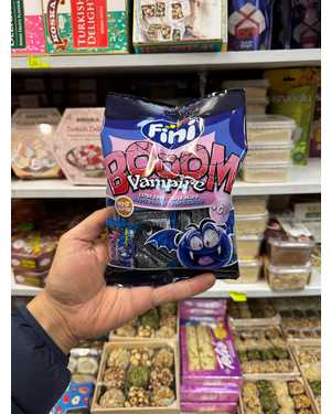 Карамель леденцовая Фини Вампир Кислая с жевательной резинкой: Fin Boom Vampire 65гр