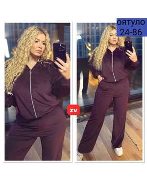 ЖЕНСКИЙ КОСТЮМ ДВОЙКА ТКАНЬ ЛОМАНЫЙ ВЕЛЮР