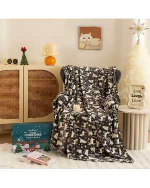 Новогодний плед. Размер : 200×220см(возможно замена на похожее)