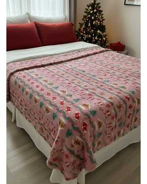 Новогодний плед. Размер : 180х200см(возможно замена на похожее)