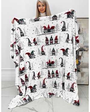 Новогодний плед. Размер : 180х200см(возможно замена на похожее)