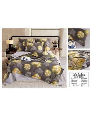 Комплект постельного белья с готовым одеялом от фирмы St.Balis. Вид ткани: Сатин Хлопок Наполнитель одеяло: 100% шелк Тусса Плотность одеяло: 300г/м(возможно замена на похожее)