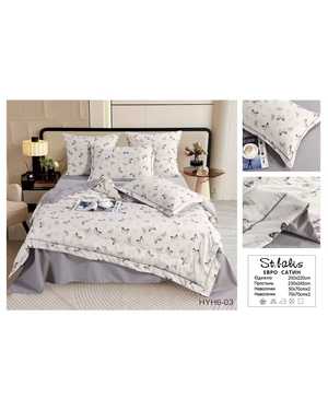Комплект постельного белья с готовым одеялом от фирмы St.Balis. Вид ткани: Сатин Хлопок Наполнитель одеяло: 100% шелк Тусса Плотность одеяло: 300г/м(возможно замена на похожее)