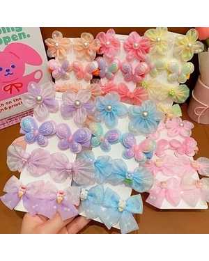 Комплект заколок для волос с бантом 8шт без выбора