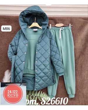 ЖЕНСКИЙ КОСТЮМ ТРОЙКА ТКАНЬ ФЛИС С НАЧЁСОМ