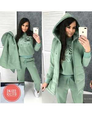 ЖЕНСКИЙ КОСТЮМ ТРОЙКА ТКАНЬ ФЛИС