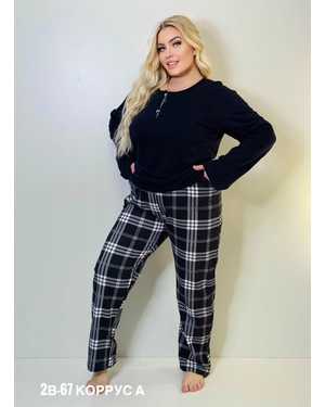 ПИЖАМА С НАЧЁСОМ В РАЗМЕР ТКАНЬ ХЛОПОК